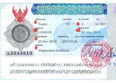 Thailand Visa Sample